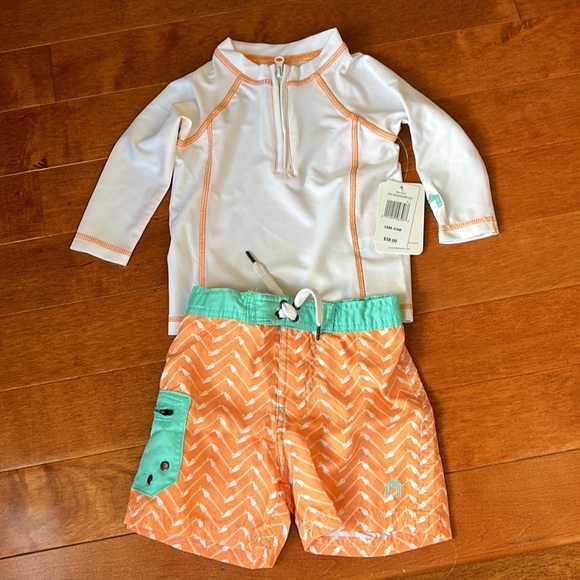NWT CABANA LIFE BOYS 2PC RASHGUARD SET SIZE 18M-24M - Picture 1 of 8